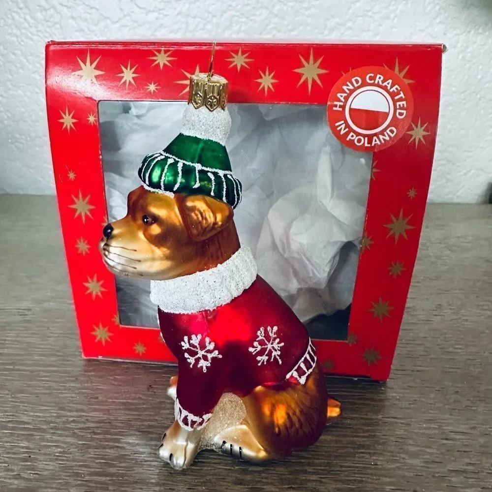 Boxer Dog Polish Handmade Christmas Holiday Ornament